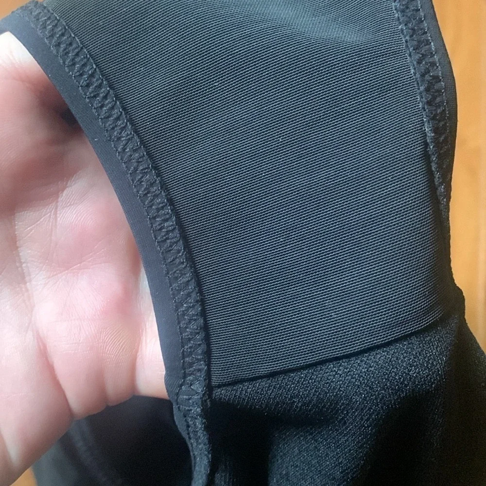 Size 6 black one piece swimsuit gotten ruffle swim dress tummy control like new